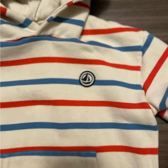 Petit Bateau Striped Hoodie - Red, Blue, White size 6 - Picture 4 of 7